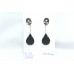 Earrings Silver 925 Sterling Dangle Drop Women Black Onyx Stone Handmade B628